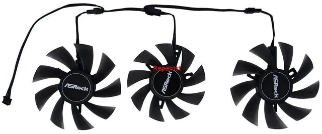 Alt view image 2 of 2 - 3 Units/Set T129215SU T128015SU Graphics Card Cooling Fan, GPU Replacement Fan for RX 5700 XT RX5700XT Taichi X 8G OC+, Video Card Cooler Fan for GPU Heat Dissipation Repair