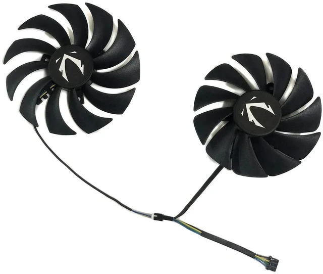 Alt view image 2 of 2 - 2 Pcs/Set GPU VGA Cooling Fans GAA8S2U GA92S2U, Replacement Graphics Card Fan for RTX 3070 Twin Edge ZT-A30700E-10P, Video Card Cooler Repair Parts for Gaming GPU Heat Dissipation