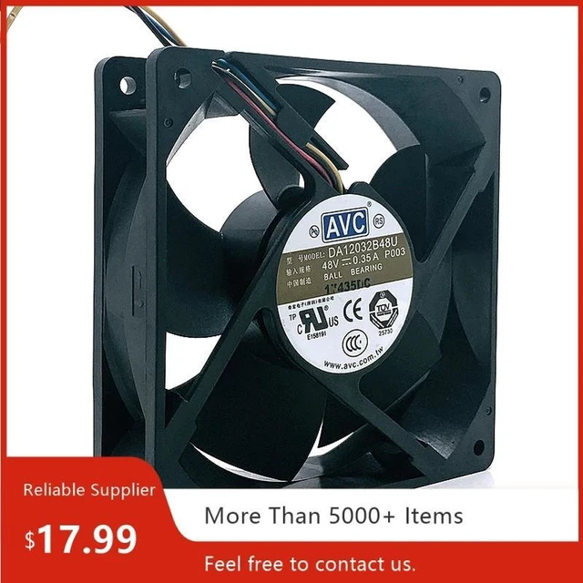 Alt view image 2 of 2 - DA12032B48U 120x120x32mm 12CM DC 48V 0.35A 4-Wire PWM Dual Ball Bearing Axial Cooling Fan, High Speed Replacement Fan for Industrial Cabinet, Server, Inverter, Power Supply Heat Dissipation
