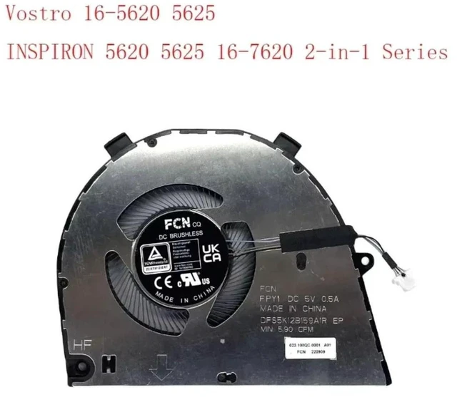 Alt view image 2 of 2 - 0T8R2T DC 5V 0.5A 4-Pin CPU Cooling Fan, Replacement Notebook Cooler for Dell 16-5620, 5625, 5620, 16-7620 2-in-1 Series Laptops, Built-in PWM Fan for CPU Thermal Repair Replacement Parts