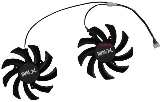 Main image of 2 Pcs/Set FDC10H12S9-C GPU VGA Cooling Fans, Replacement Graphics Card Fan Kit for Sapphire HD6850, HD6970, HD7870 2G, HD7950, HD7970, R9 280X, CMP 30HX, P104-100, 4-Pin PWM Video Card Cooler Repair