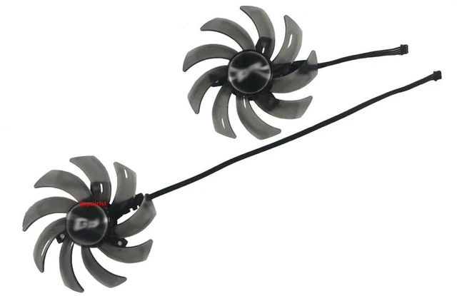 Alt view image 2 of 2 - 2 Pcs/Set TH9210S GPU VGA Cooling Fans, Replacement Graphics Card Fan Kit for RTX 2060 SUPER STORM X DUAL, GTX 1660 Ti Gaming Video Card, 5.5mm Plug Cooler Repair Parts for GPU Heat Dissipation