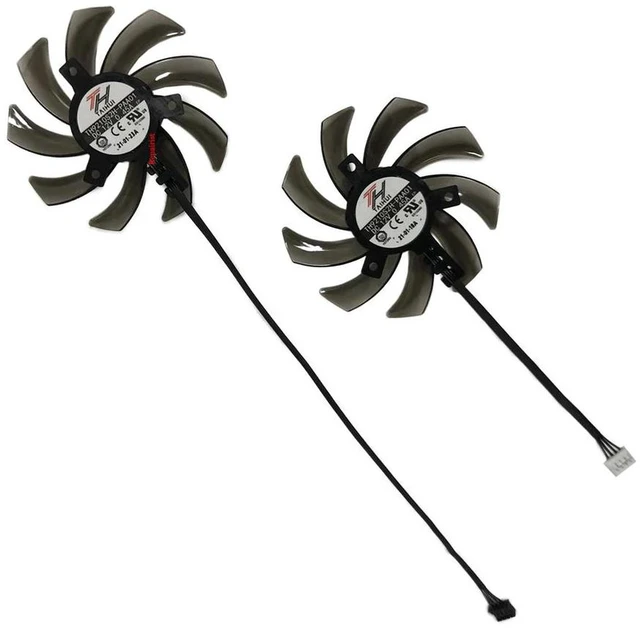 Alt view image 2 of 2 - 2 Pcs/Set TH9210S2H GPU VGA Cooling Fans, Replacement Graphics Card Fan Kit for RTX 2060 SUPER STORM X DUAL, GTX 1660 Ti, 9mm Plug Video Card Cooler Repair Parts for Gaming GPU Heat Dissipation