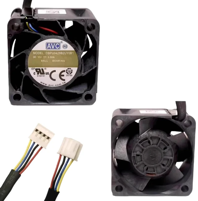 Alt view image 2 of 2 - DBPU0428B2U 40x40x28mm 4CM DC12V 3.5A 42W High Speed Axial Cooling Fan, 33000RPM RC Supercharged Fan with Dual Ball Bearing and 4-Wire PWM Speed Control, Replacement Fan for 1U Server, Network Power