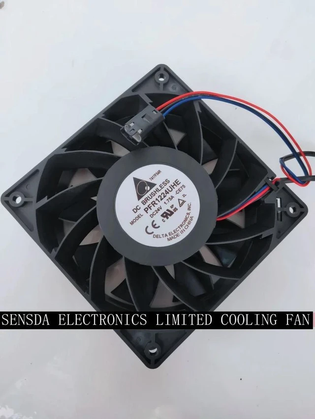 Alt view image 2 of 2 - PFR1224UHE CE75 12038 120x120x38mm DC24V 1.75A Three-Wire Axial Cooling Fan, Replacement 120mm Server Fan for Server Cabinet, Industrial Chassis, Inverter Heatsink Heat Dissipation Repair Part