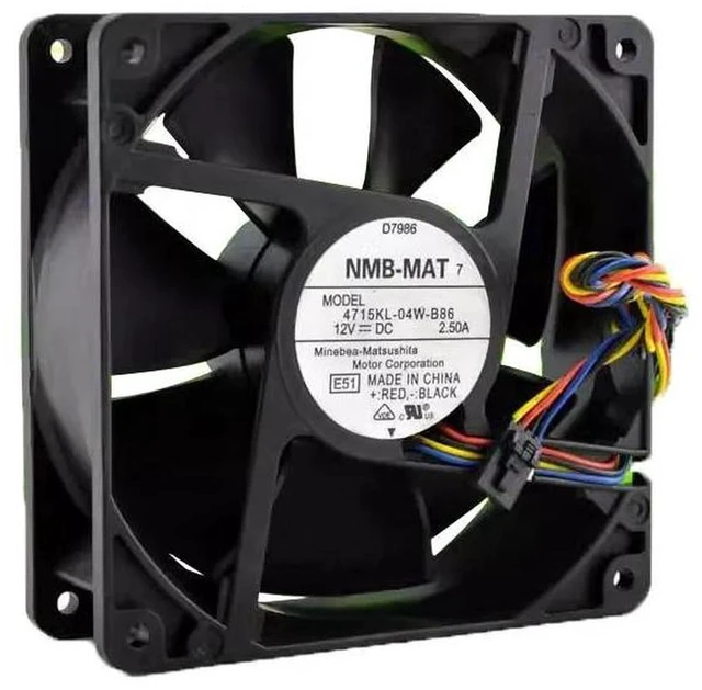 Main image of 4715KL-04W-B86 12038 120x120x38mm DC12V 2.5A Dual Ball Bearing Axial Cooling Fan, Replacement 120mm Server Fan for PE800 Server Chassis, Industrial Cabinet Heatsink Heat Dissipation Repair Part