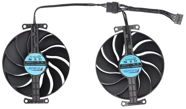 Alt view image 2 of 2 - FD9015U12D Dual GPU Cooling Fan 2 Pack, VGA Video Card Cooler Replacement Fan for Dual RTX 4060 OC 8GB, Dual RTX 4060 Ti Advanced 16GB Graphics Card, 9015 DC12V PWM Fan Repair Spare Part