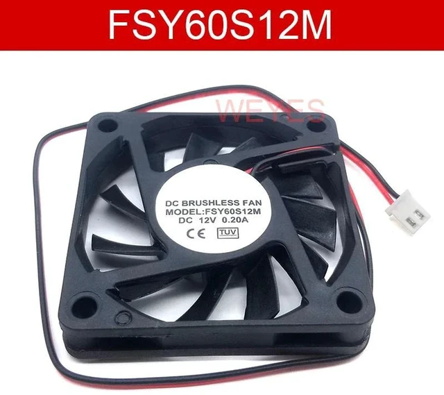 Alt view image 2 of 2 - FSY60S12M 6010 60x60x10mm DC12V 0.2A 2-Pin Axial Cooling Fan, 60mm Replacement Server Fan for Server Chassis, Network Switch, Industrial Heatsink Heat Dissipation Repair Spare Part
