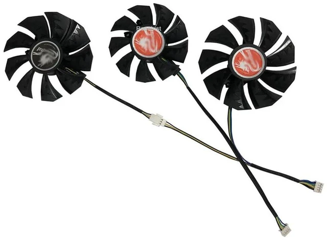 Main image of Triple GPU Cooling Fan 3 Units Set, Replacement VGA Video Card Cooler Fan for RTX 3070, RTX 3080, RTX 3080Ti, RTX 3090, DC12V PWM Graphics Card Fan Repair Spare Part
