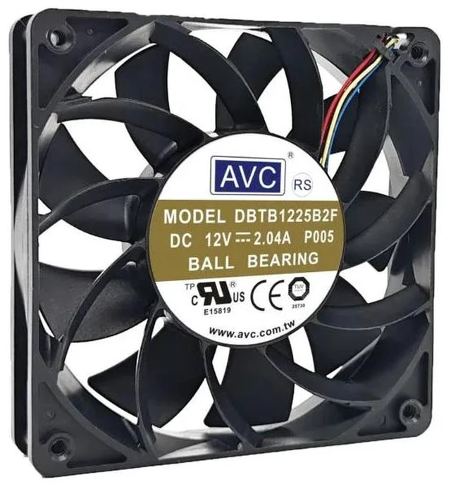 Alt view image 2 of 2 - DBTB1225B2F 12025 120x120x25mm DC12V 2.04A High Speed High Airflow 4-Pin PWM Axial Cooling Fan, Replacement Fan for Server Chassis, Industrial Cabinet, Mining Rig Heat Dissipation Repair Spare Part
