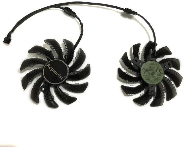Main image of 2 Pack PLD08010S12HH GPU Cooling Fans, VGA Replacement Cooler for RX 550 OC 2GD and GIGABYTE RX560 OC 4GD Graphics Card, DC12V PWM Video Card Repair Spare Part