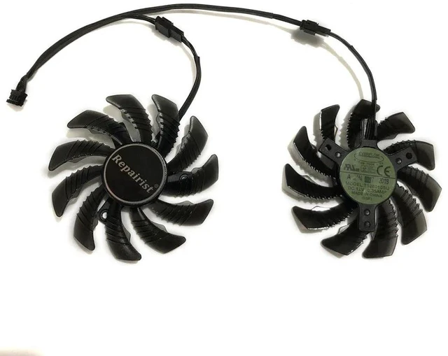 Alt view image 2 of 2 - 2 Pack PLD08010S12HH GPU Cooling Fans, VGA Replacement Cooler for RX 550 OC 2GD and GIGABYTE RX560 OC 4GD Graphics Card, DC12V PWM Video Card Repair Spare Part
