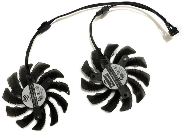 Main image of 2 Pack T128010SU GPU Cooling Fans, VGA Replacement Cooler for RX 550 OC 2GD and GIGABYTE RX560 OC 4GD Graphics Card, DC12V PWM Video Card Repair Spare Part