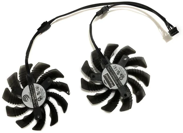 Alt view image 2 of 2 - 2 Pack T128010SU GPU Cooling Fans, VGA Replacement Cooler for RX 550 OC 2GD and GIGABYTE RX560 OC 4GD Graphics Card, DC12V PWM Video Card Repair Spare Part
