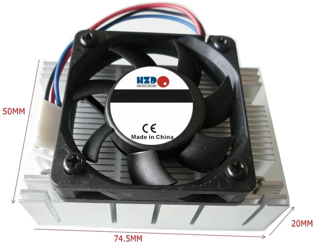 Main image of 5010 5cm EFB0512HHA 12V 0.2A 3-Wire Cooling Fan with ECC-00371-01-GP Black CPU Heatsink, Axial Fan Assembly for Small CPU Heat Dissipation Replacement Spare Part
