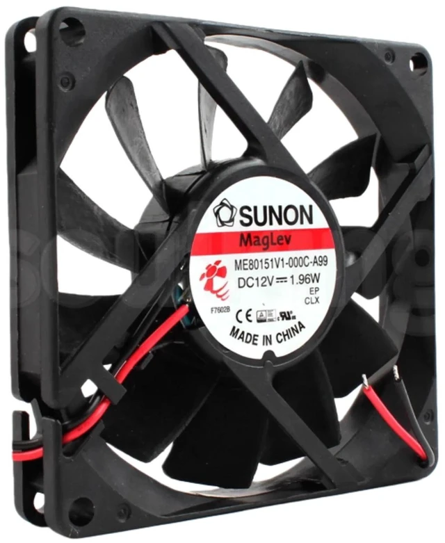Alt view image 2 of 2 - DC12V 80x80x15mm Silent Cooling Fan ME80151V1-000C-A99, 3000RPM 37CFM 3-Pin Chassis Fan for PC Power Supply and Industrial Power Supply Replacement Spare Part