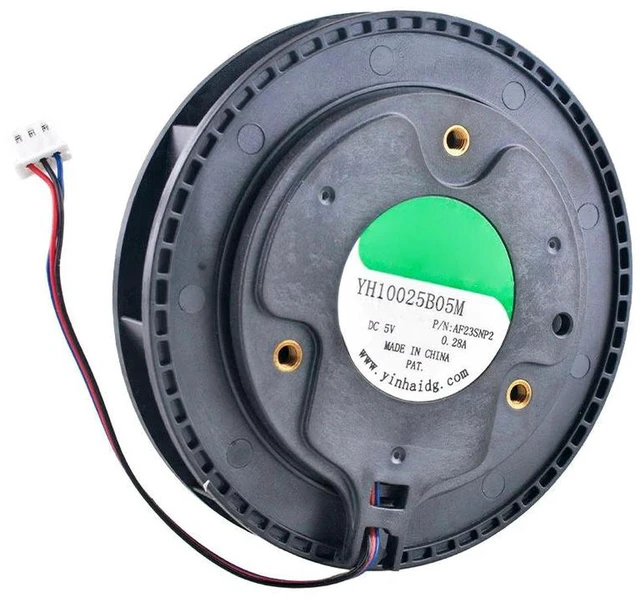 Alt view image 2 of 2 - YH10025B05M AF23SNP2 100x100x25mm Centrifugal Blower Fan, DC5V 0.28A 3-Pin Double Ball Bearing 100mm Cooling Fan, Replacement Fan for Sweeper Vacuum Cleaner Spare Part