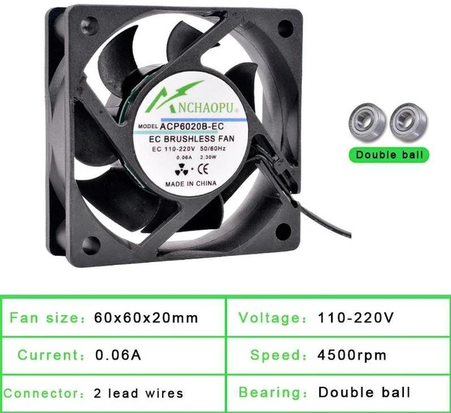 Alt view image 2 of 2 - JDDA SDF2510MS 25x25x10MM 2.5CM Cooling Fan, DC5V 0.1A 2-Wire Mini Axial Fan with Heatsink for Small Embedded Module Heat Dissipation Replacement Spare Part