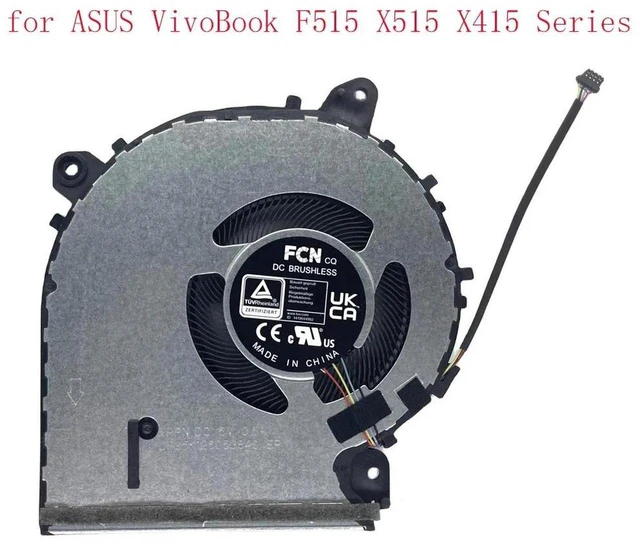 Main image of Laptop CPU Cooling Fan Replacement for ASUS VivoBook F515, X515, X415, X415DA, X415EA, X415EP, X415FA, X415JA, X415JF, X415JP, X415KA, X415MA, X415UA, DC5V 4Pin Notebook Cooler Repair Spare Part