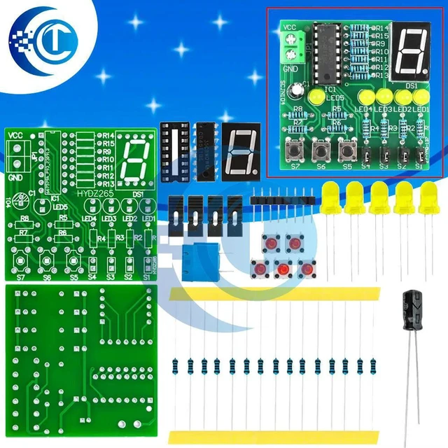Alt view image 2 of 3 - AJMRTC DIY Electronic Soldering Practice Kit, Unassembled Electronic Component Set, Soldering Training Circuit Board Project for Students, Beginner STEM Learning, Electronics Education and Welding