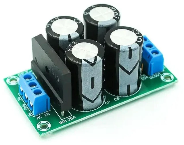 Alt view image 3 of 3 - AJMRTC PW28 Dual Power Filter Power Amplifier Rectifier Board, High Current 25A Flat Bridge Unregulated Power Supply Module, AC to DC Dual Power Output for Audio Amp DIY Electronic Projects