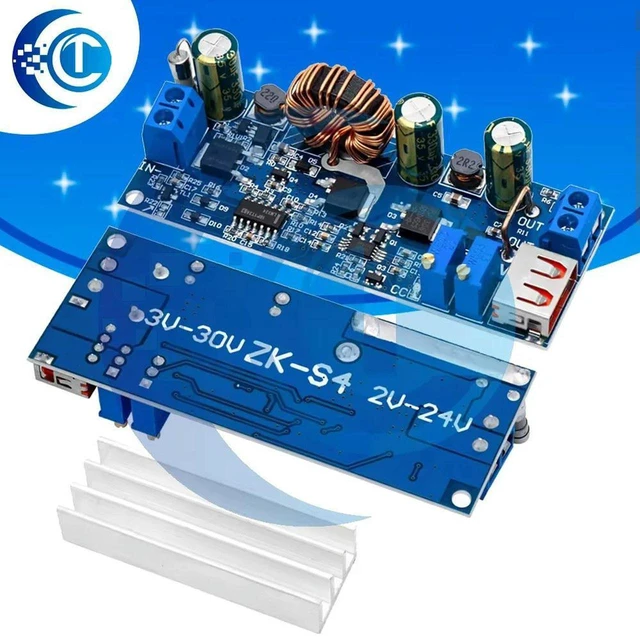 Main image of AJMRTC DC-DC Step Up Boost Converter Module, 2-24V Input to 3-30V Output, 4A 80W CC CV Adjustable Regulated Power Supply with USB Port, for Battery Charging and DIY Electronic Projects