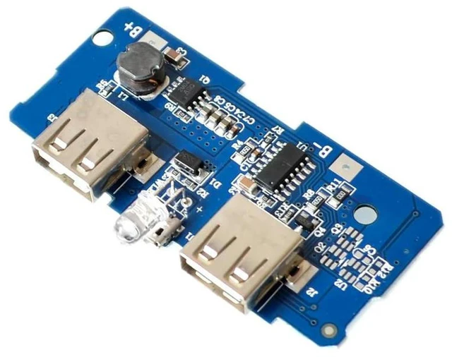 Main image of AJMRTC 5V 2A Power Bank Charger Module, Charging Circuit Board with Step Up Boost Power Supply, Dual USB 2A Output & 1A Input, Lithium Battery Charging & Discharge Protection for DIY Portable Power