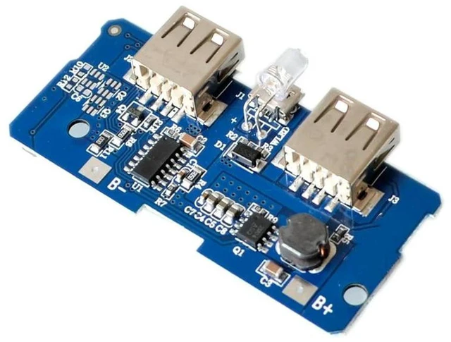 Alt view image 3 of 3 - AJMRTC 5V 2A Power Bank Charger Module, Charging Circuit Board with Step Up Boost Power Supply, Dual USB 2A Output & 1A Input, Lithium Battery Charging & Discharge Protection for DIY Portable Power