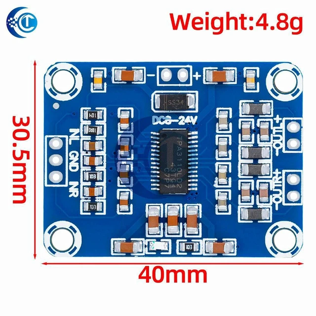 Alt view image 2 of 3 - AJMRTC TPA3110 Digital Stereo Audio Power Amplifier Module Board, DC 12V-24V 2x15W 2.0 Channel Class D Power AMP Board, Dual Channel Audio Amplifier for DIY Speaker, Home Audio Electronic Projects