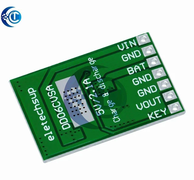 Alt view image 3 of 3 - AJMRTC 5V 2.1A Li-ion Power Bank DIY Module, 3.7V to 5V Boost Converter Board, 4.2V Lithium Battery Charging & Protection Module with Power Indicator for Portable Electronic DIY Projects