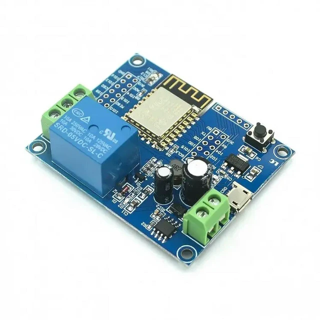 Alt view image 2 of 3 - AJMRTC ESP8266 Single Channel Relay Module with ESP-12F Development Board, DC5-80V Wide Voltage Power Supply Relay Control Board, Wireless WiFi Switch for Smart Home Automation & IoT Projects