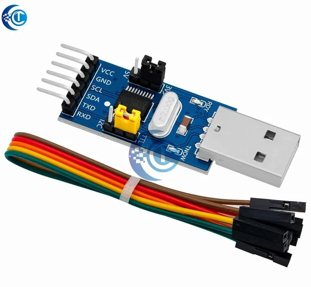 Alt view image 2 of 3 - AJMRTC CH341T High-Speed USB to UART I2C Bridge Module, 3.3V & 5V Dual Power Serial Communication Adapter Board, USB Convertor for Embedded Debugging, Firmware Flashing & Electronic DIY Projects