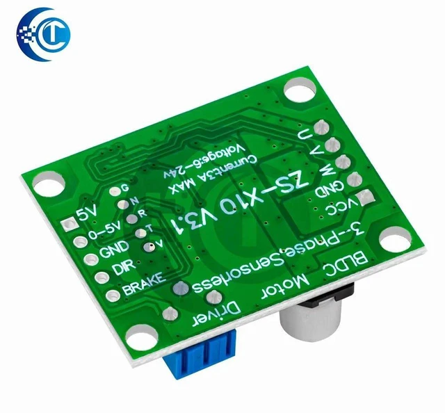 Alt view image 3 of 3 - AJMRTC 3-Phase Hallless BLDC Controller Module, 60W DC 6-20V Brushless DC Motor Speed Driver with Cable, Sensorless BLDC Governor Board for Makers, Fan, Pump, DIY Electronic & Automation Projects