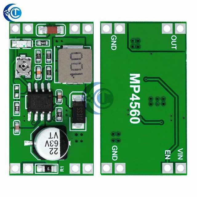 Alt view image 2 of 3 - AJMRTC MP4560 DC-DC 2A Step Down Stabilized Power Supply Module, Wide Input 6V-55V Adjustable Buck Converter, Output 3V/5V/9V/12V Voltage Regulator Board for Electronic DIY & Industrial Power Projects