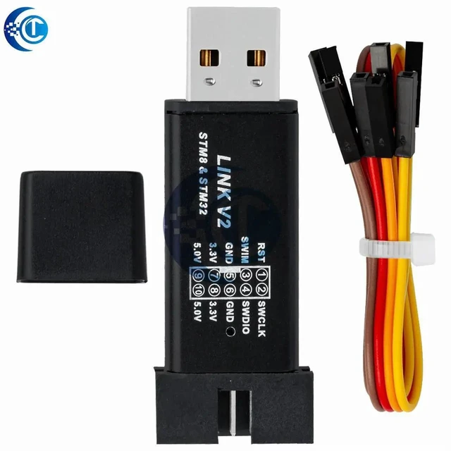 Alt view image 3 of 3 - AJMRTC 1Set ST-Link V2 Mini Programmer Simulator, STLINK V2 Debug Downloader for STM8 STM32, with Protective Cover & DuPont Cable, STM MCU Programming Debug Tool for Embedded Electronic DIY Projects