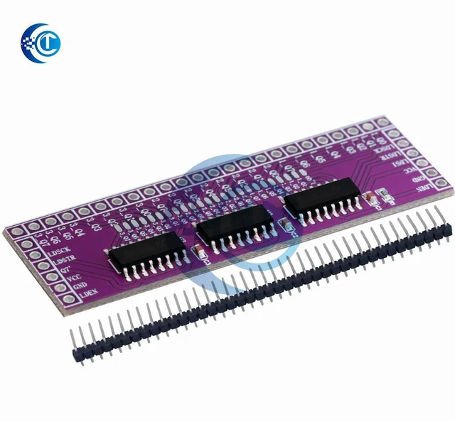 Alt view image 2 of 3 - AJMRTC 74HC595 Serial to Parallel IO Expansion Module, Microcontroller 3 to 24 Pin Output Port Expander Board, Serial IO Extender for LED Control, Arduino Raspberry Pi, Electronic DIY & Circuit Projec