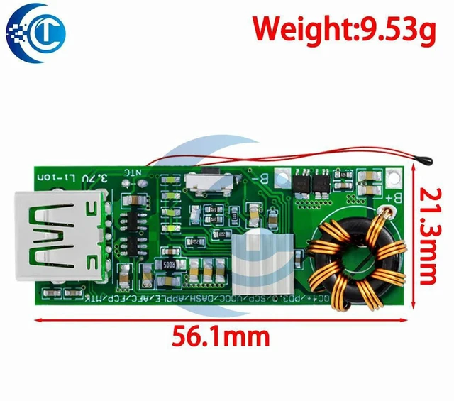 Alt view image 2 of 3 - AJMRTC PD QC4.0 QC3.0 Dual-Way Quick Charge Board, Type-C USB Fast Charging Module, 4.5A 18W, 3.7V-5V to 9V Boost Converter for DIY Power Bank, Mobile Phone Charging & Portable Power Supply Projects
