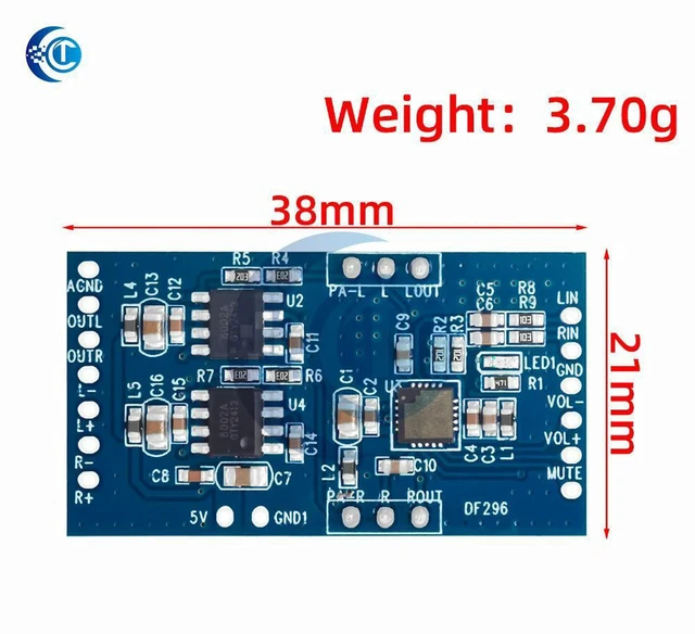 Alt view image 2 of 3 - AJMRTC Digital Audio Power Amplifier Module, 3W Mono Amp Board with Button-Adjustable Electronic Volume Control, Class D Audio Amplifier for Speaker, MP3 Player, Sound System & Electronic DIY Projects