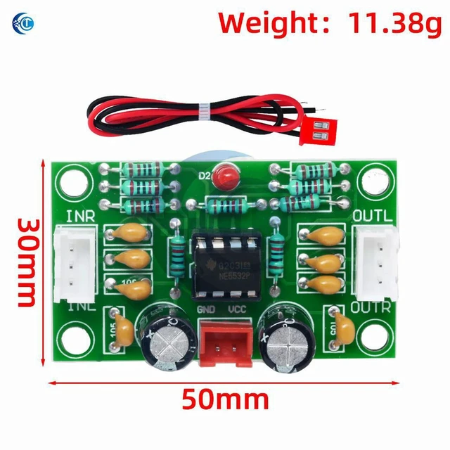 Alt view image 2 of 3 - AJMRTC XH-A902 Op Amp Preamplifier Module, NE5532 Stereo Tone Board, 5 Times Fixed Gain Wide Voltage Audio Front Panel, Pre-Amp Board for Power Amplifier, HiFi Sound System & Audio DIY Projects