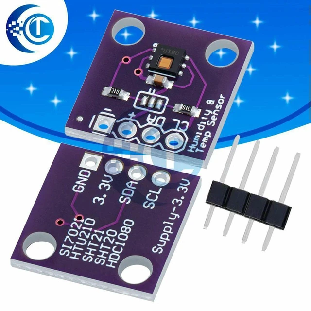 Main image of AJMRTC Ultra-Precise HDC1080 Sensor Module 1PC GY-213V, Low Power Temperature & Humidity Detector Board, I2C Digital Temp Humidity Sensor for Arduino, IoT, Weather Station & Electronic DIY Projects