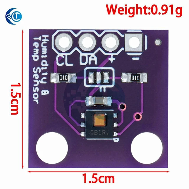 Alt view image 3 of 3 - AJMRTC Ultra-Precise HDC1080 Sensor Module 1PC GY-213V, Low Power Temperature & Humidity Detector Board, I2C Digital Temp Humidity Sensor for Arduino, IoT, Weather Station & Electronic DIY Projects