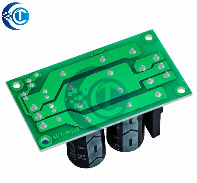 Alt view image 3 of 3 - AJMRTC PW28 Dual Channel Rectifier Bridge Board, 25A High Current Flat Bridge Power Filter Module, AC to DC Dual Power Supply Filter Board, Unregulated Power Module for Hi-Fi Audio Amplifier, Stereo