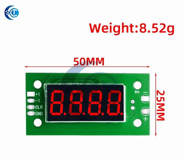 Alt view image 2 of 3 - AJMRTC 0-9999 Digital Counter Module, DC 4-25V 4-Digit LED Display Counter with Low-Level Trigger Switching & Power-Off Memory Function, Electronic Counting Board for Industrial Detection, Conveyor