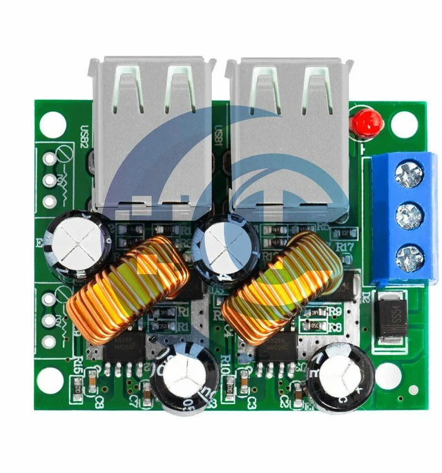Alt view image 2 of 3 - AJMRTC 4-Channel USB Step-Down Power Module, DC 12V-40V Input to 5V 5A Output Buck Converter Voltage Regulator Board for Car, RV, DIY Electronic USB Charging Projects