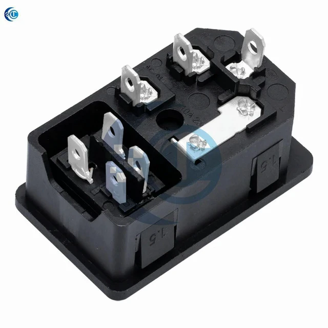 Alt view image 2 of 3 - AJMRTC AC-01 Triplex Embedded 3-Hole AC Power Socket Module, Built-in Indicator Light, ON/OFF Switch and Fuse Protection, 1Pcs Embedded Outlet for Electronic Cabinet DIY Projects