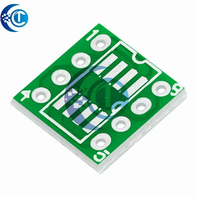Alt view image 2 of 3 - AJMRTC 10Pcs SOP8 SO8 SOIC8 to DIP8 Adapter PCB Board, SMD to Through-Hole Interposer Plate for IC Programming, Chip Testing and Electronic Circuit Prototyping