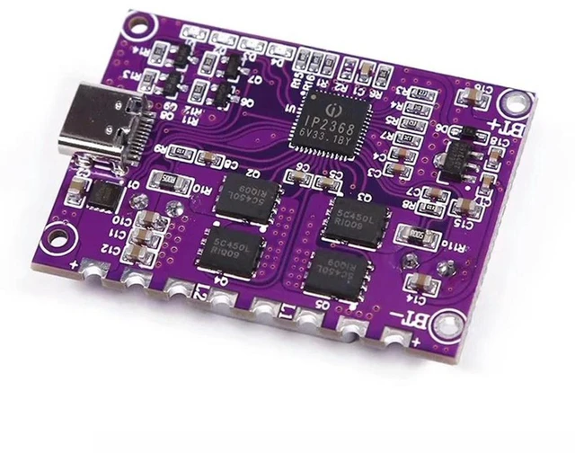 Alt view image 2 of 3 - AJMRTC IP2368 Bidirectional 100W Buck-Boost Fast Charging Module, Type-C Interface 4S Lithium Battery High Power Charging Discharge Board for Power Bank DIY Projects