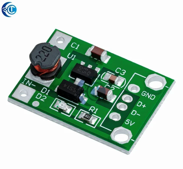 Alt view image 2 of 3 - AJMRTC Mini DC-DC Step-Up Boost Converter Module, 1V-5V Input to 5V 600mA Output Voltage Regulator Board, Portable Power Booster for Low Voltage DIY Electronic Projects