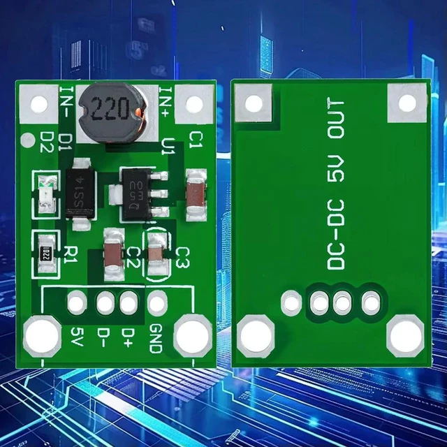 Alt view image 3 of 3 - AJMRTC Mini DC-DC Step-Up Boost Converter Module, 1V-5V Input to 5V 600mA Output Voltage Regulator Board, Portable Power Booster for Low Voltage DIY Electronic Projects