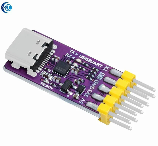 Alt view image 3 of 3 - AJMRTC USB to TTL Serial Port Module, CH343P 6Mbps High Speed Type-C Adapter, 5V / 3.3V Selectable Level, Replacement for CH340, for MCU Debugging, Firmware Burning & Downloading